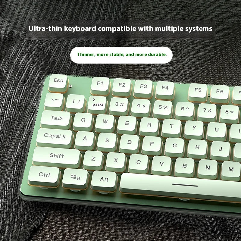 LANGTU L1 Wired Film Light Emitting Suspended 104-Key Silent USB Gaming Office Keyboard