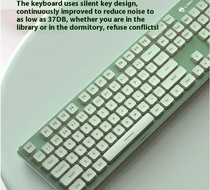 LANGTU L1 Wired Film Light Emitting Suspended 104-Key Silent USB Gaming Office Keyboard