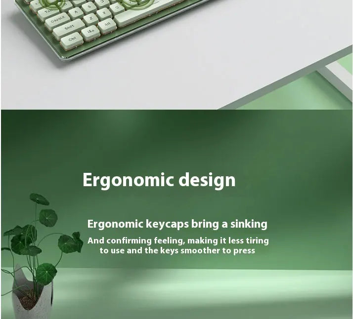 LANGTU L1 Wired Film Light Emitting Suspended 104-Key Silent USB Gaming Office Keyboard