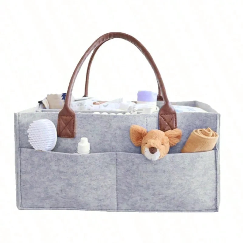 Infant Diaper Organizer and Storage Bag with Handle and Large Pockets