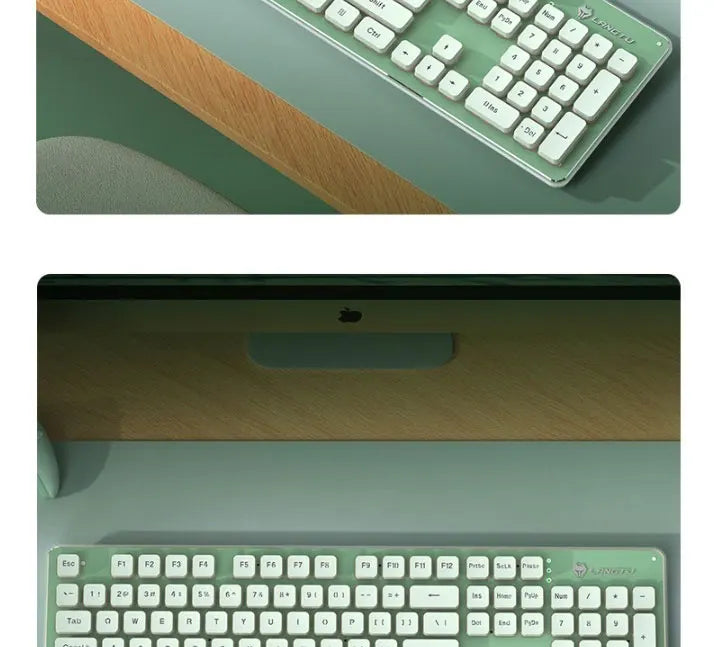 LANGTU L1 Wired Film Light Emitting Suspended 104-Key Silent USB Gaming Office Keyboard