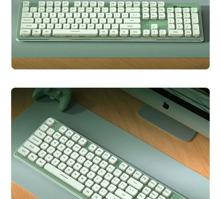 LANGTU L1 Wired Film Light Emitting Suspended 104-Key Silent USB Gaming Office Keyboard