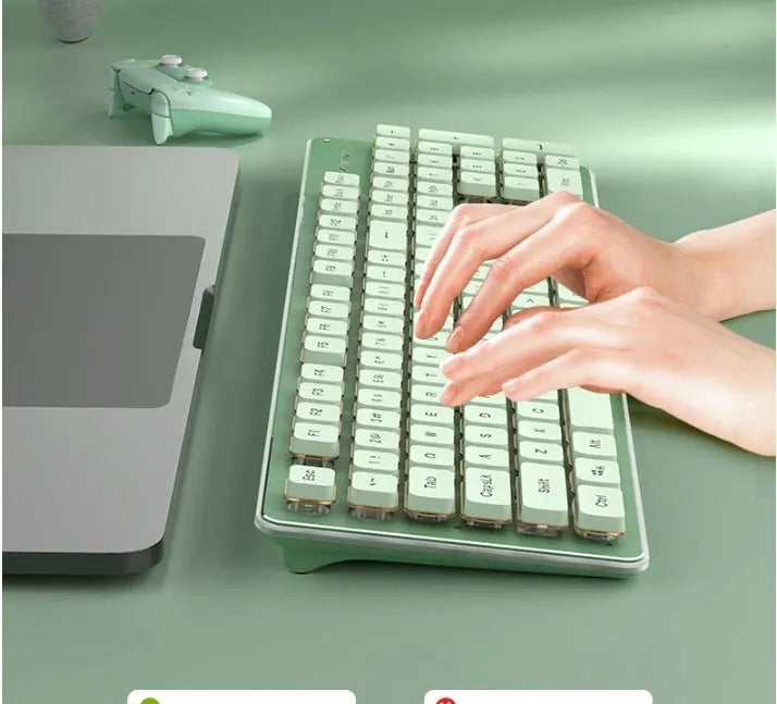 LANGTU L1 Wired Film Light Emitting Suspended 104-Key Silent USB Gaming Office Keyboard