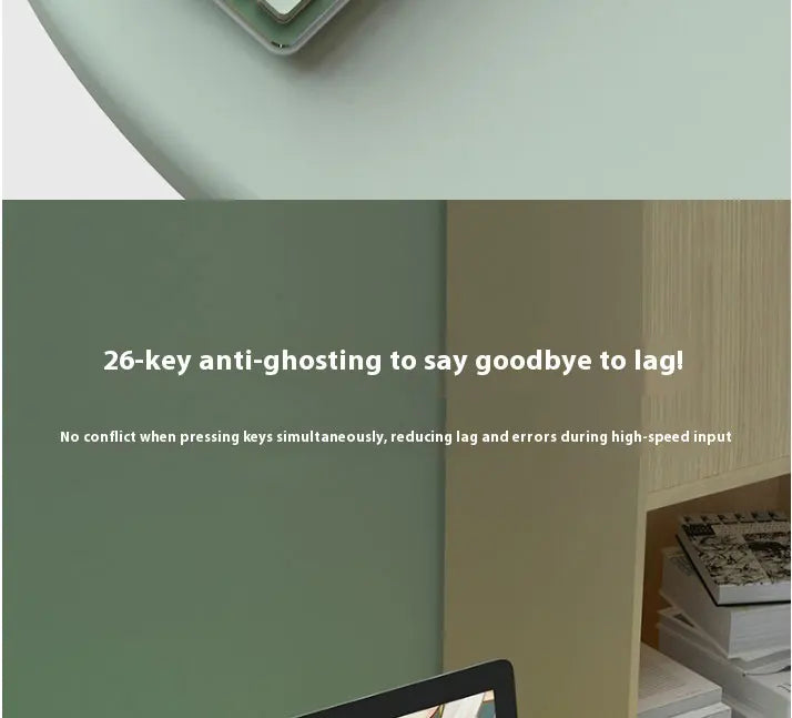 LANGTU L1 Wired Film Light Emitting Suspended 104-Key Silent USB Gaming Office Keyboard