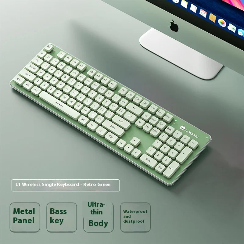 LANGTU L1 Wired Film Light Emitting Suspended 104-Key Silent USB Gaming Office Keyboard