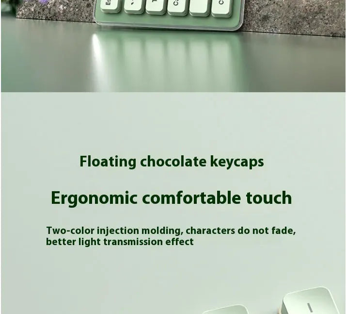 LANGTU L1 Wired Film Light Emitting Suspended 104-Key Silent USB Gaming Office Keyboard