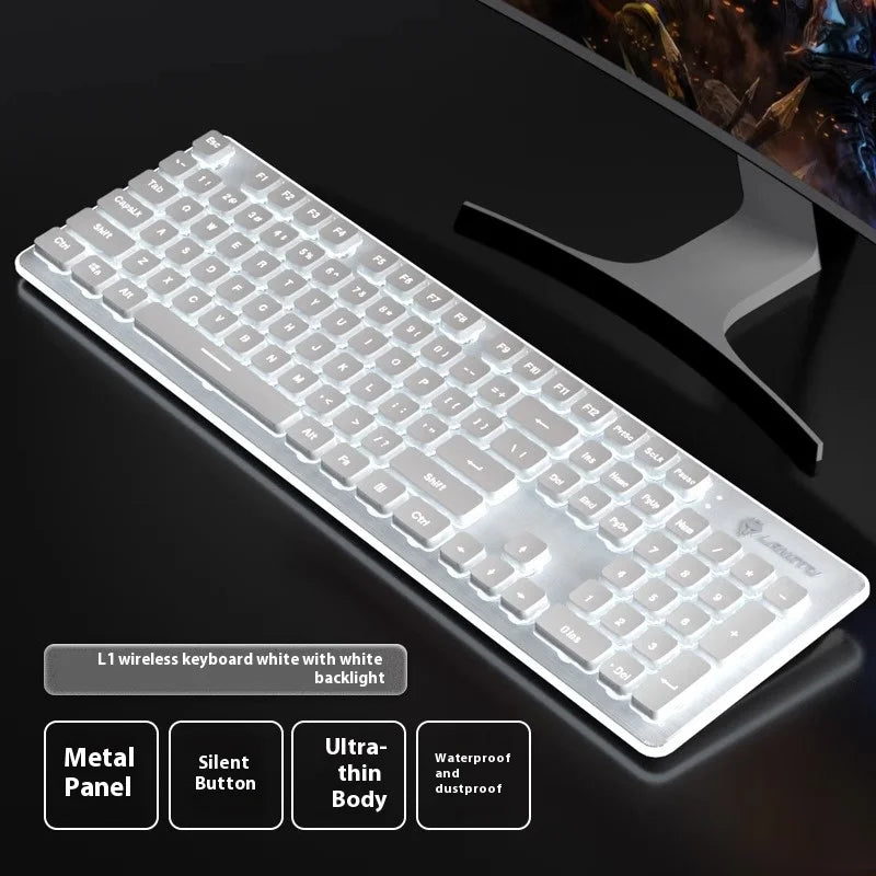 LANGTU L1 Wired Film Light Emitting Suspended 104-Key Silent USB Gaming Office Keyboard